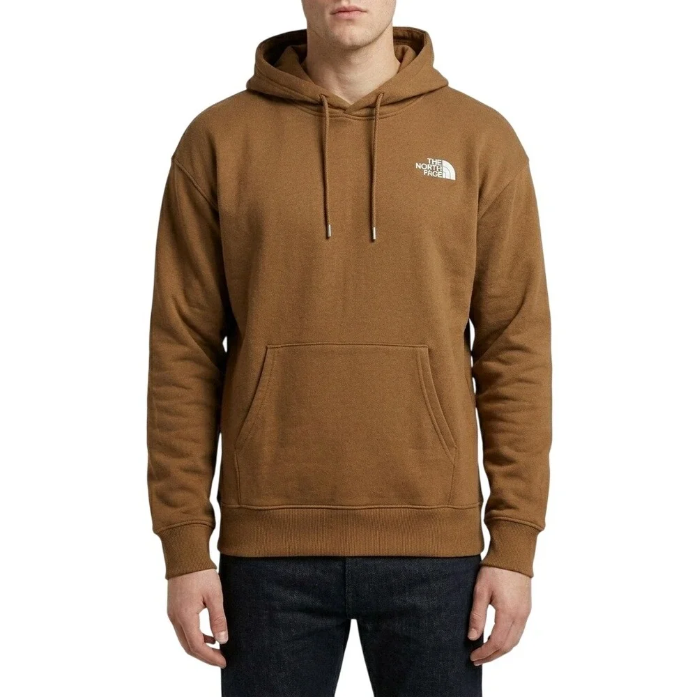The North Face Men Size XL Brown Circular Design Fleece Sweatshirt Hoodie Jacket